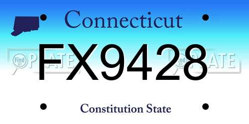 FX9428 Connecticut License Plate