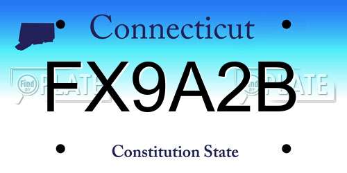 FX9A2B Connecticut License Plate