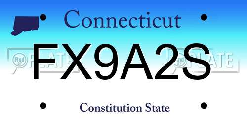 FX9A2S Connecticut License Plate