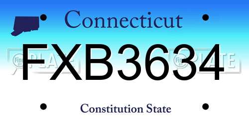 FXB3634 Connecticut License Plate