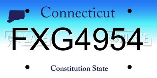 FXG4954 Connecticut License Plate