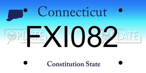 FXI082 Connecticut License Plate