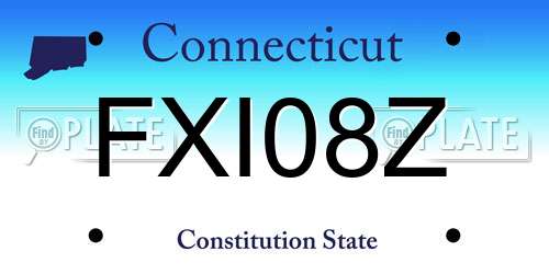 FXI08Z Connecticut License Plate