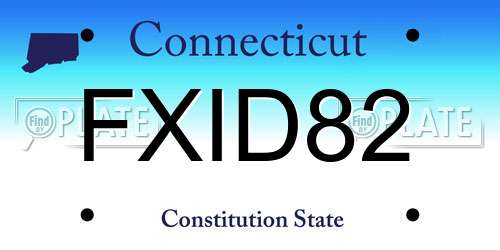 FXID82 Connecticut License Plate