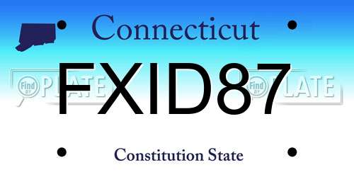 FXID87 Connecticut License Plate
