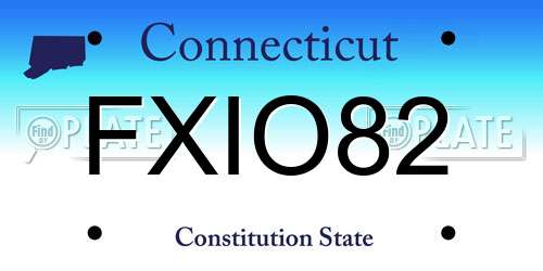 FXIO82 Connecticut License Plate