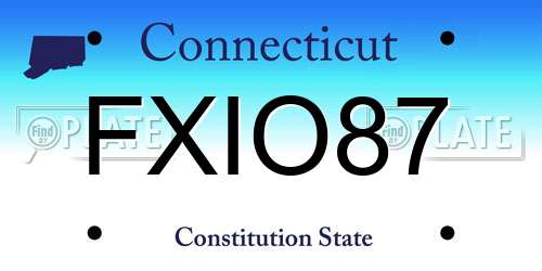 FXIO87 Connecticut License Plate