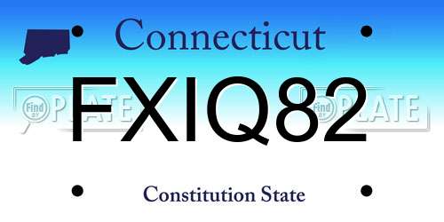 FXIQ82 Connecticut License Plate