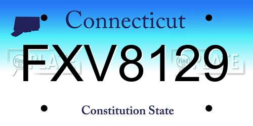 FXV8129 Connecticut License Plate
