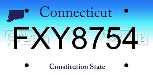 FXY8754 Connecticut License Plate