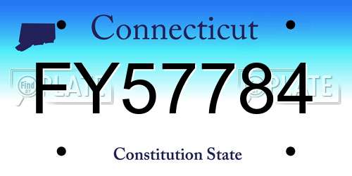 FY57784 Connecticut License Plate