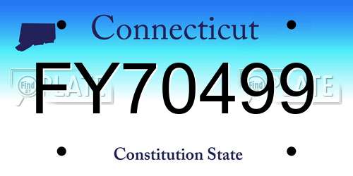 FY70499 Connecticut License Plate