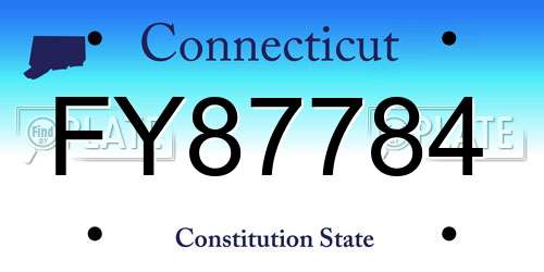 FY87784 Connecticut License Plate
