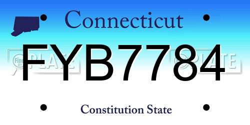 FYB7784 Connecticut License Plate