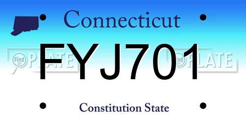 FYJ701 Connecticut License Plate