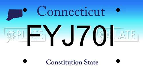 FYJ70I Connecticut License Plate