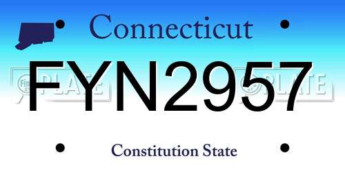 FYN2957 Connecticut License Plate