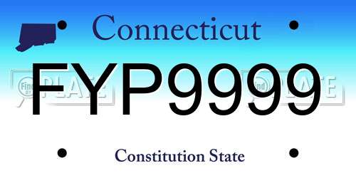 FYP9999 Connecticut License Plate