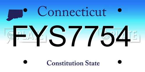 FYS7754 Connecticut License Plate