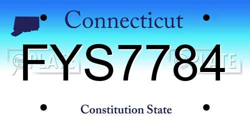 FYS7784 Connecticut License Plate