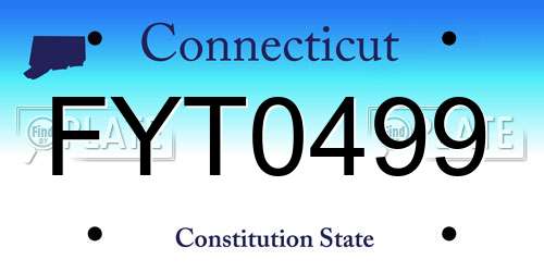 FYT0499 Connecticut License Plate