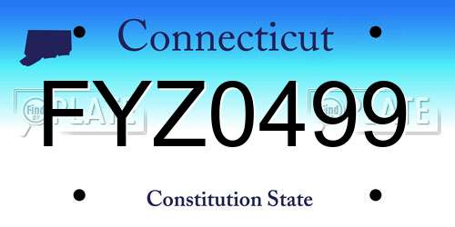 FYZ0499 Connecticut License Plate