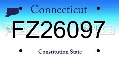 FZ26097 Connecticut License Plate