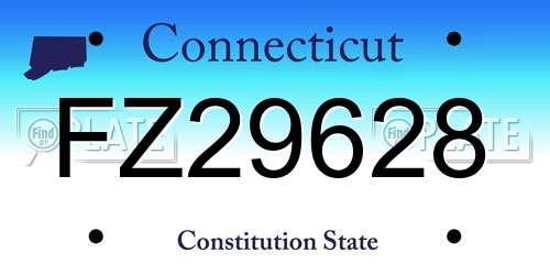 FZ29628 Connecticut License Plate