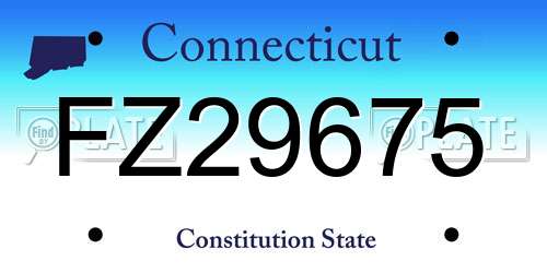 FZ29675 Connecticut License Plate
