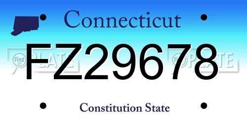 FZ29678 Connecticut License Plate