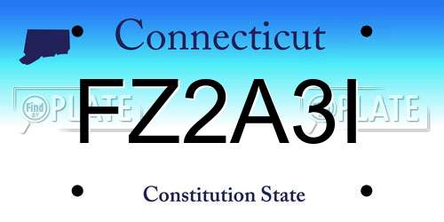 FZ2A3I Connecticut License Plate