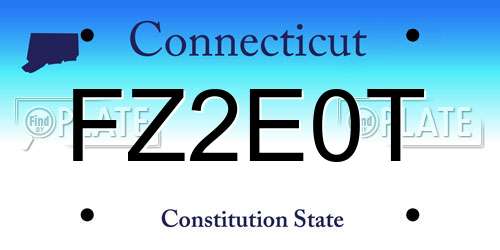 FZ2E0T Connecticut License Plate