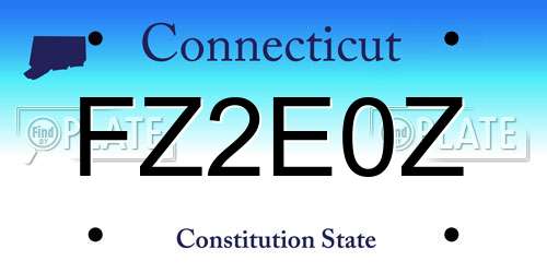 FZ2E0Z Connecticut License Plate