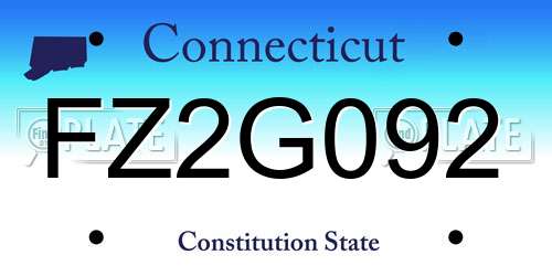 FZ2G092 Connecticut License Plate