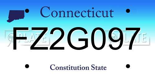 FZ2G097 Connecticut License Plate