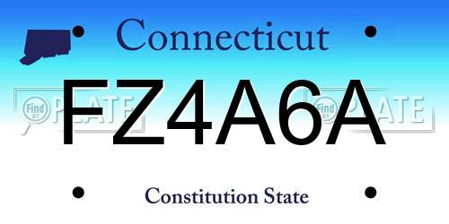 FZ4A6A Connecticut License Plate