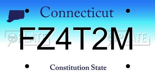FZ4T2M Connecticut License Plate