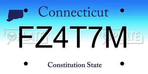 FZ4T7M Connecticut License Plate