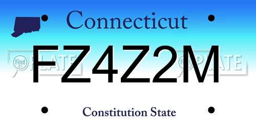 FZ4Z2M Connecticut License Plate