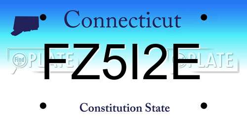 FZ5I2E Connecticut License Plate