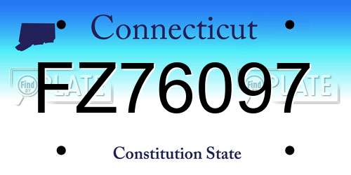 FZ76097 Connecticut License Plate