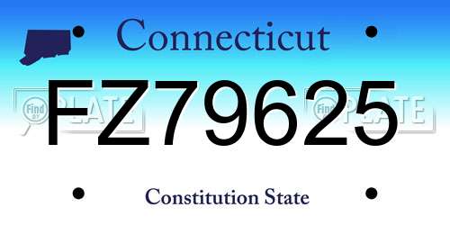 FZ79625 Connecticut License Plate