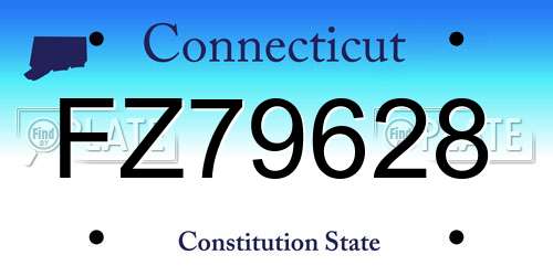 FZ79628 Connecticut License Plate