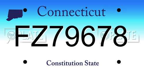 FZ79678 Connecticut License Plate