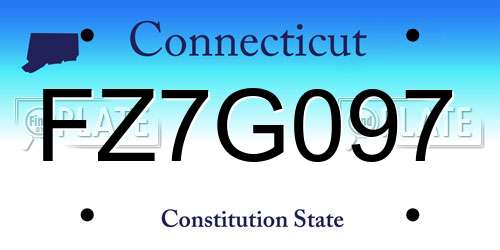 FZ7G097 Connecticut License Plate