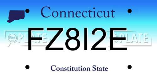 FZ8I2E Connecticut License Plate