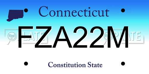 FZA22M Connecticut License Plate