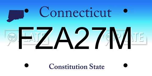 FZA27M Connecticut License Plate