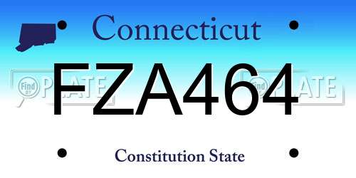 FZA464 Connecticut License Plate