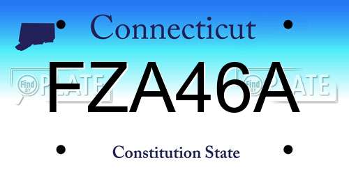 FZA46A Connecticut License Plate
